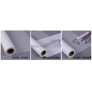 50 YDS 12V Široko Risal in Sledenje Papir Slikarstvo Papir Roll Za DIY oblikovanje, Risanje 30 45 60 cm širok