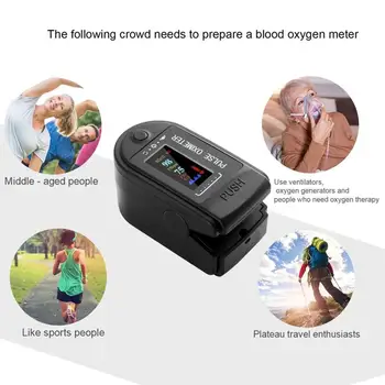 Konico Prsta Impulz Oximeter Nasičenost Kisika V Krvi, Monitor Brez Baterije Prenosni Led Barvit Zaslon Prst Posnetek Oximeter