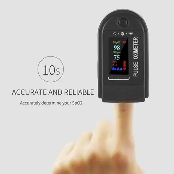 Konico Prsta Impulz Oximeter Nasičenost Kisika V Krvi, Monitor Brez Baterije Prenosni Led Barvit Zaslon Prst Posnetek Oximeter
