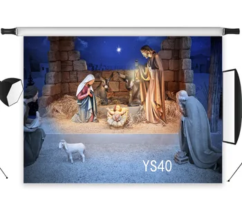 LB Poliester & Vinil Jasli Jezusovo Rojstvo Treh trije kralji Božič Studio Ozadje Fotografije Foto Rekviziti Fotografske Ozadju