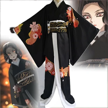 Anime Strip Demon Slayer Kimetsu ne Yaiba Cosplay Kostume Kibutsuji Muzan Cosplay Kostum Kimono Uniforme, Obleke, Obleke za Odrasle