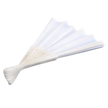 24 kos/veliko Belo Zložljiva Elegantno Svile Strani Ventilatorja z vrečko Darilo Poroka & Party 21 cm