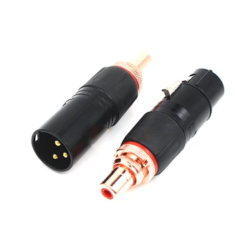 4Pcs XLR Neutrik, da RCA Ženski Socket Adapter prekrita Rdeče RCA vtič za HI-fi Avdio priključek