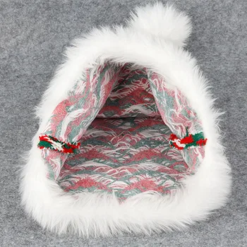 Nova Moda Srčkan Pletene Dolgo Resast, Božični Klobuk Rdeče In Zelene Hat Santa Plišastih Klobuk Santa Skp Stranka Dobave