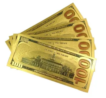 10pcs Združenih držav Amerike Denar Bill Zbirka ZDA 100 Dolarjev Bankovcev Zlato Folijo Bill Valuti Zbirk Darilo Bankovcev