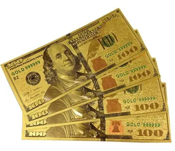 10pcs Združenih držav Amerike Denar Bill Zbirka ZDA 100 Dolarjev Bankovcev Zlato Folijo Bill Valuti Zbirk Darilo Bankovcev