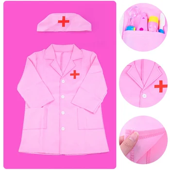 Otroški zdravnik, medicinska sestra vlogo igrajo kostum Halloween party plašč, belo haljo medicinska sestra enotna