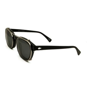 Srednje Krog Acetatni Okvir Očal Z Polarizirana Posnetek Na sončna Očala Moški Ženske blagovne Znamke Oblikovalec Retro Vintage sončna Očala UV400