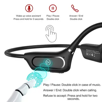 Novo H11 Bluetooth 5.0 Brezžične Slušalke Kostne Prevodnosti Slušalke Na Prostem Nepremočljiva Šport, Prostoročno, Slušalke Z Mikrofonom