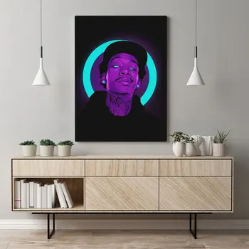 Wiz Khalifa neon pop art Plakat Platno Wall Art Okras odtisov za življenje Otrok Otrok sobi Doma spalnica dekor slikarstvo
