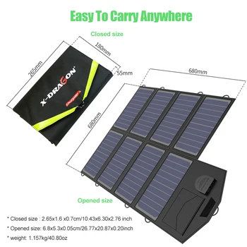 X-ZMAJ solarnimi 40W Solarni Polnilec za iPhone Sumsung Telefoni, Prenosni računalniki, 12V Avto na Prostem Baterije Pohodništvo