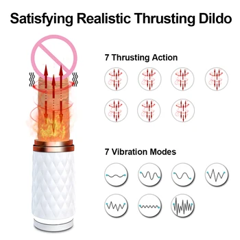 Thrusting Dildo, Vibrator Samodejno G Spot priseska Sex Igrača za Ženske Odraslih Strani-Brezplačno spolnost Zabavna Analni Vibrator za Orgazem