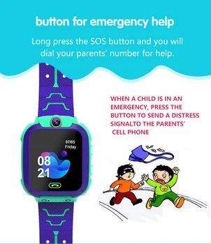 2020 V12 Smartwatch Življenje Nepremočljiva Otroci Pametno Gledati SOS Antil-izgubil Watch Ura Klica Lokacijo Tracker Smart Braclet Za Otroke