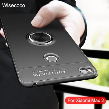 Telefon Primerih Za Xiaomi Mi Max 2 Magnetni Obroč Avto Nosilec stojalo 360 Silikonski Shockproof Hrbtni Pokrovček Za Xiao Mi Max 2 odbijača Primeru