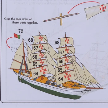 Novo 1:300 3D portugalski Mornarice NRP Sagres Ladje, Visok Šola Ladje Papir Model Ročno Delo Puzzle Igre DIY Otroci Igrače