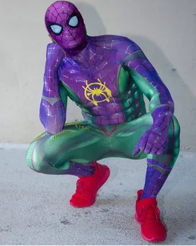 Miles Morales Joker Cosplay Lycra Spandex 3D Tiskanja Halloween Kostum Cosplay Bodysuit Superheroj Kostum Zentai, Plavanje Obleko