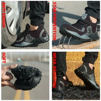 Nov izdelek razstava varovalni čevlji za moške dihanje anti-razbija anti-piercing delo škornji jekla toe prostem dela zavarovalne sp