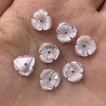 5pcs Carven Belo Lupino Cvet Čisti Naravni Material Cvetnih listov 3D Cvet Kroglice Za Ročno izdelana Ogrlica DIY Nakit, Izdelava