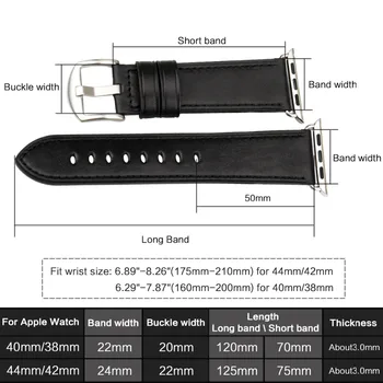 MAIKES Watch Pribor Pristen Krava Usnje Watchband Za Apple Watch Trak 44 mm 40 mm iwatch razredi 42mm 38 mm Watch Zapestnice