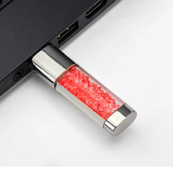 Crystal LED light Pen drive 128MB 4GB 8GB 16GB 32GB pripomoček USB pendrive 64GB po Meri USB Flash Drive usb2.0 PenDrive memory Stick