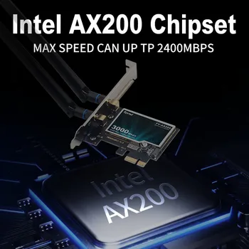 3000Mbps Wifi 6 Brezžični AX200 Namizje PCIe Wifi Adapter Bluetooth 5.1 802.11 ax Dual Band 2,4 G/5GHz PCI Express Omrežna Kartica