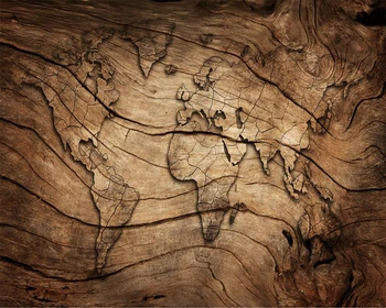 Ozadje po meri foto letnik letni obroč lesa zrn zemljevidu sveta v ozadju stene doma dekoracijo dnevne sobe, spalnice 3d ozadje