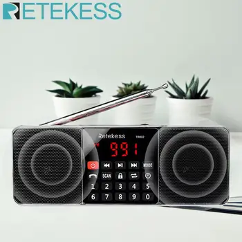 RETEKESS TR602 Digitalni Prenosni AM, FM-Radio, Bluetooth Zvočnik Stereo AUX, MP3 Predvajalnik TF/SD, Sleep Timer Disk USB LED Zaslon