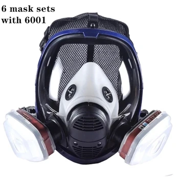 Multi-Kemijske plinsko masko, 6800 poln obraz masko, respirator, poln obraz masko z emisijami ogljikovega filtra, Industrijska, spray barve