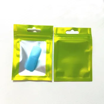 100 kozarcev/Paket Mat Zip lock Plastično Vrečko Aluminijasto Folijo Hologram Hrane torbe Majhne Vode, ki so Dokaz Zadrgo Reclosable vrečke