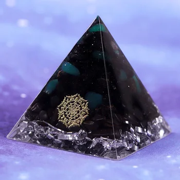 Orgonite Piramida Energije Črni Turmalin Z Zeleno Agate Aluminija Scrapenergy Orgonski Meditacija Piramide Zdravilnimi Kristali Reik