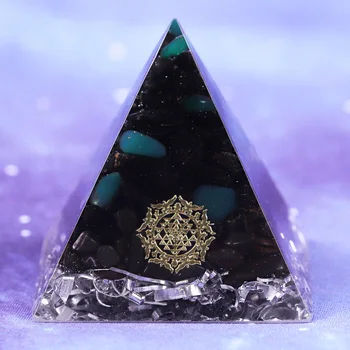Orgonite Piramida Energije Črni Turmalin Z Zeleno Agate Aluminija Scrapenergy Orgonski Meditacija Piramide Zdravilnimi Kristali Reik