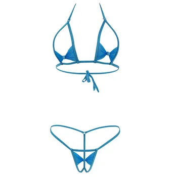 Izjemno Seksi Micro Bikini Metulj Odprto Mednožje Erotično Bathingsuit Ženske Votlih Iz Seksi More 2 Kos Vrh + Jermenov, Strune