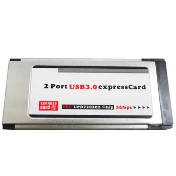 PCI Express, USB 3.0 2 Dual Vrata PCI-E Card Adapter za NEC Čipov 34 MM, Režo ExpressCard Pretvornik 5 Gbps PCMCIA kartica ExpressCard