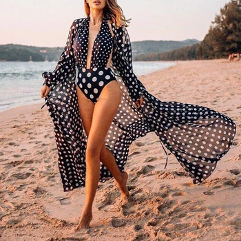 Očesa prikriti saida praia de Roza pika kopalke pokrov-ups Kimono poletje moda beach wear ženske Dolg plaža obleko 2020 tunics nova
