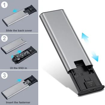 USB 3.0 na M. 2 SSD Mobilne Ohišje Aluminij Zlitine 5Gbps NGFF ssd Disk Zunanje Polje Primeru, USB 3.0 na M. 2 SSD Polje