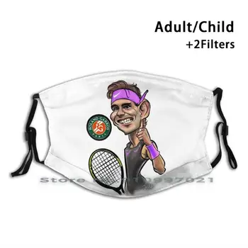 Rafael Nadal Karikatura Dustproof Non-Enkratno Usta Masko Pm2.5 Filtri Za Otroka Odraslih Rafael Nadal Teniški Atp