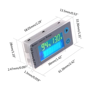 10-100V LCD Univerzalni Avto Kisline Vodi Litij-Zmogljivost Baterije Indikator Digitalni Voltmeter Napetost Tester Monitor JS-C33