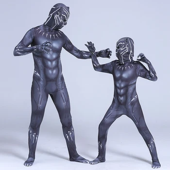 Otroci Black Panther Kostum Fant Odraslih Moških Black Panther Otrok, Cosplay Kostum Jumpsuit Bodysuit Halloween Kostumi Za Otroke