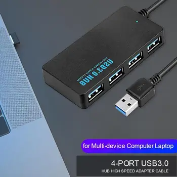 4-Port USB 3.0, Razdelilniki za Ločevanje Prenosnih OTG Kabel Podporo 5Gbps Računalnik, Prenosni računalnik, Fotokopirni s Lučka