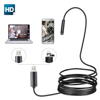 USB-Endoskop Fotoaparat 5,5 mm Objektiv 2m 5m 10 m Pol Togo Cev Endoskop Borescope Video Pregled IP67 Neprepustna za Android PC