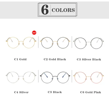 Retro Krog Anti Modra Lahkih Kovin Očala Okvir Ženske Prevelik Kratkovidnost Računalnik Oči Očala Okvirji Moških Očala Oculos Gafas