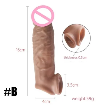 Realističen Penis Razširitev Petelin Rokavi Za Enkratno Uporabo Silikonski Penis Enlarger Zamudo Kondomi Pri Moških Dildo Ojačevalec Seks Igrače