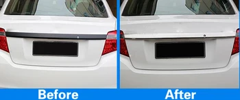 Avto ABS Chrome Zadnje registrske Tablice Vrata zgornji vrata prtljažnika Ploščo Trim Lučka Za Toyota Vios/Yaris/limuzina 2016