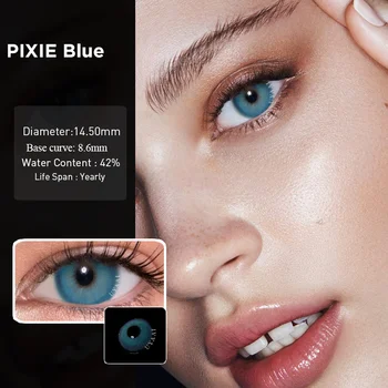 2Pcs/Par Blue Serije Letno Barvne Naravnih Kontaktne Leče Za Oči Barve Kozmetične Kontaktne Leče Modre Kontaktne Leče