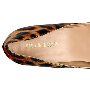 Seksi Leopard Lakastega Usnja Ženske v Visokih Petah Ovčje kože Vložki 8 cm 10 cm 12 cm Stranka Obleko čevlji