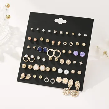 Vintage zlati geometrijske izjavo kovinski stranka, nakit, uhani, modni nosorogovo pearl stud uhani za ženske poročno darilo