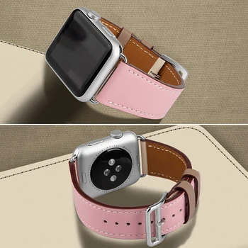 Trak za Apple watch 6 band 44 mm 40 mm iWatch band 38 mm 42mm Pravega Usnja zapestnica pasu correa Apple gledati serije se 5 4 3 2