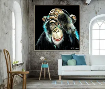 Povzetek Platno Slikarstvo Smešno Opica Gorilla Živali Slike Dekor Slikarstvo, Oljno Slikarstvo Plakat Sodobnih Stenskih Slikah Doma