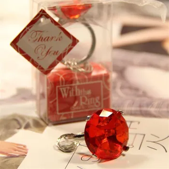 Diamant prstan obliko keychain Tipko pribor doma stranka Uslug Poročna Darila Za Goste poroko spominkov Regalo de boda