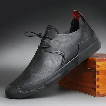 Moda Za Moške Stanovanj Iz Čevlji Zapatos De Hombre Black Zapatillas Moških Priložnostne Čevlji Usnjeni Copati A11-56